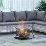 Voir la diapositive 2 : OUTSUNNY Brasero cheminée foyer extérieur carré avec tisonnier dim. 45L x 45l x 43H cm métal noir