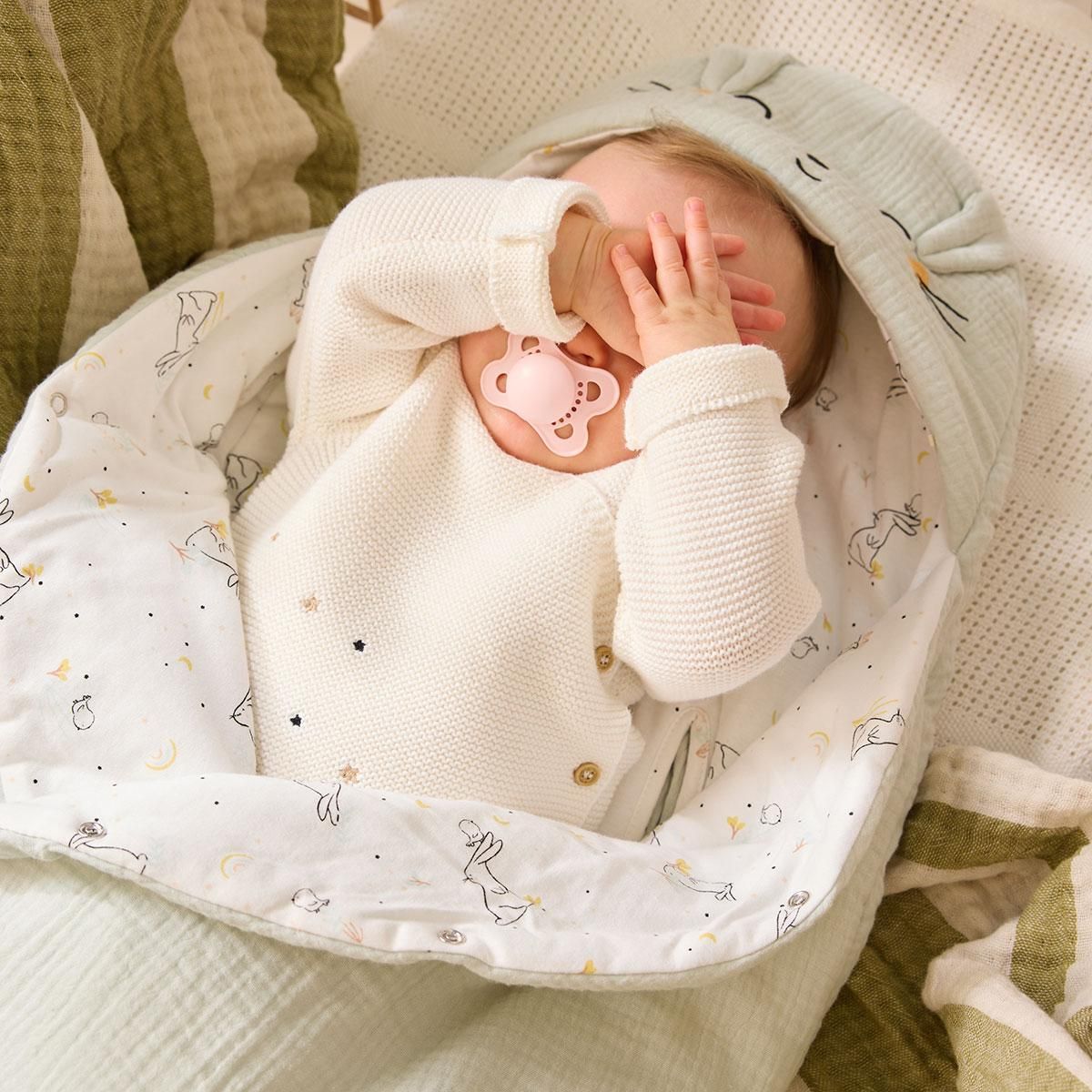 Petit Béguin Nid d'ange en gaze de coton Hello Baby