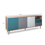 Voir la diapositive 5 : CONCEPT USINE Buffet style scandinave tricolore 180 cm PERAST