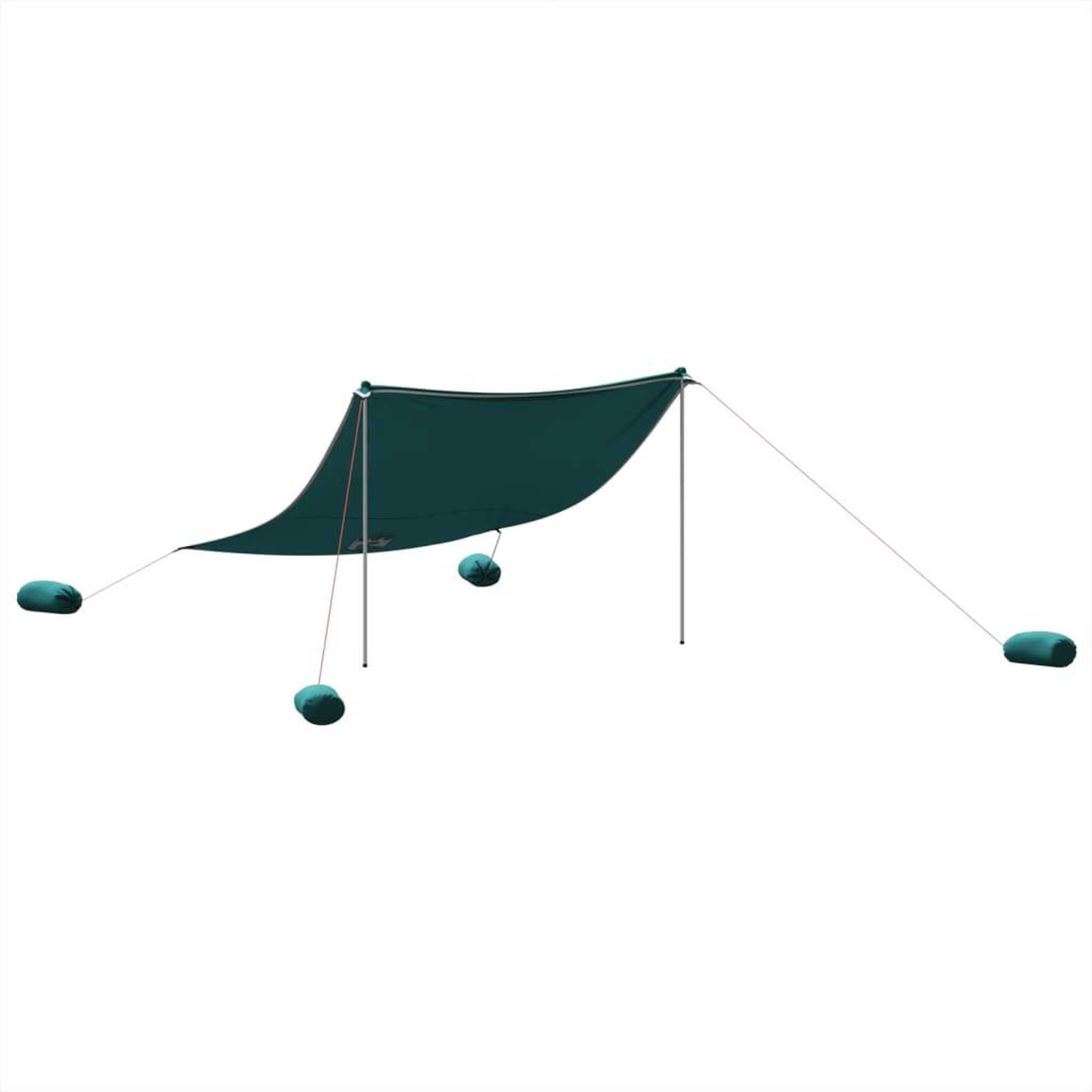 Voir la diapositive 2 : VIDAXL Auvent de plage avec ancres de sable vert 304x300 cm