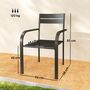 Voir la diapositive 3 : OUTSUNNY Lot de 2 chaises de jardin empilables avec accoudoirs courbés aluminium gris foncé