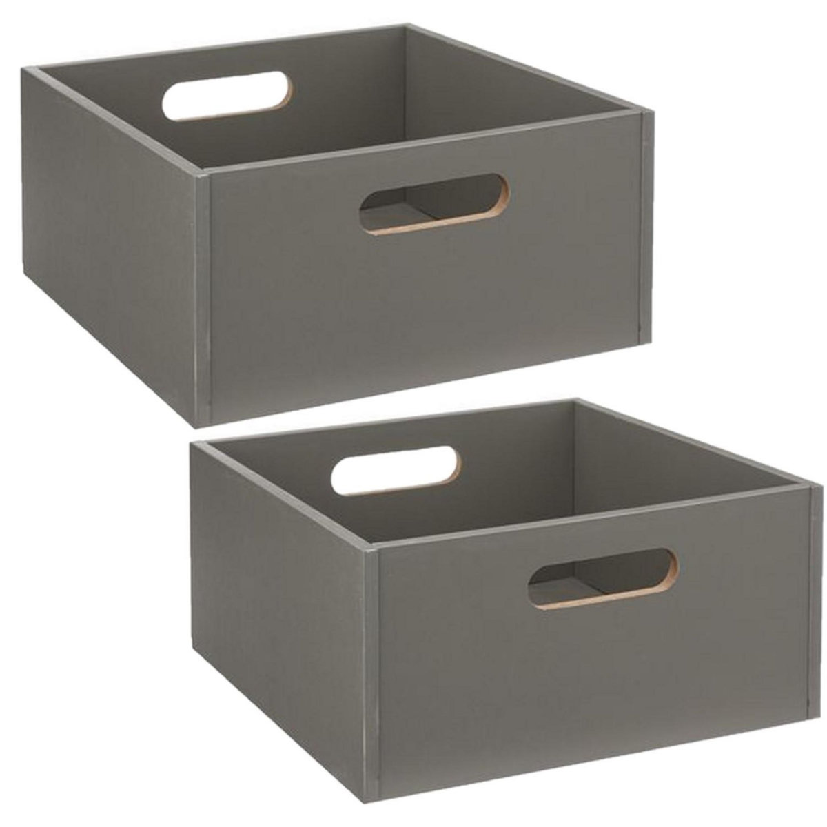TOILINUX Lot de 2 Boîtes de rangement carrée en MDF