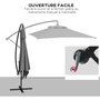 Voir la diapositive 4 : OUTSUNNY Parasol déporté rectangulaire dim. 294L x 193l x 250H cm pied en croix gris