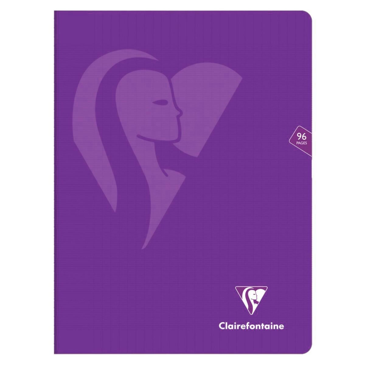CLAIREFONTAINE Cahier piqué 24x32cm 96 pages grands carreaux Seyes violet