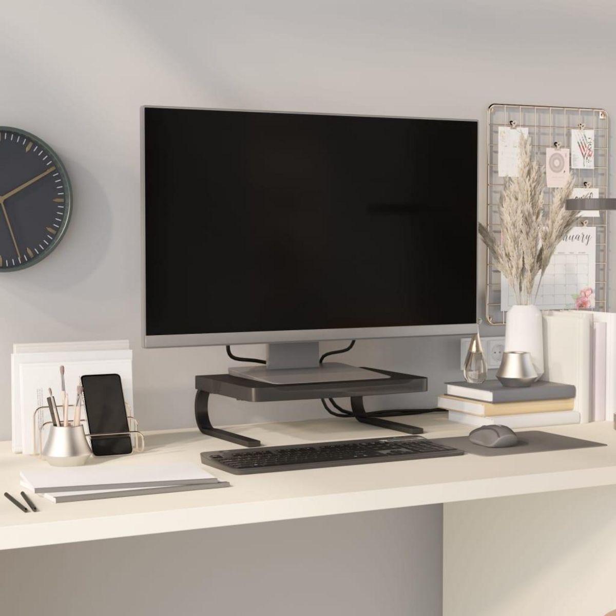 VIDAXL Support de moniteur Noir 37x28x11,5 cm