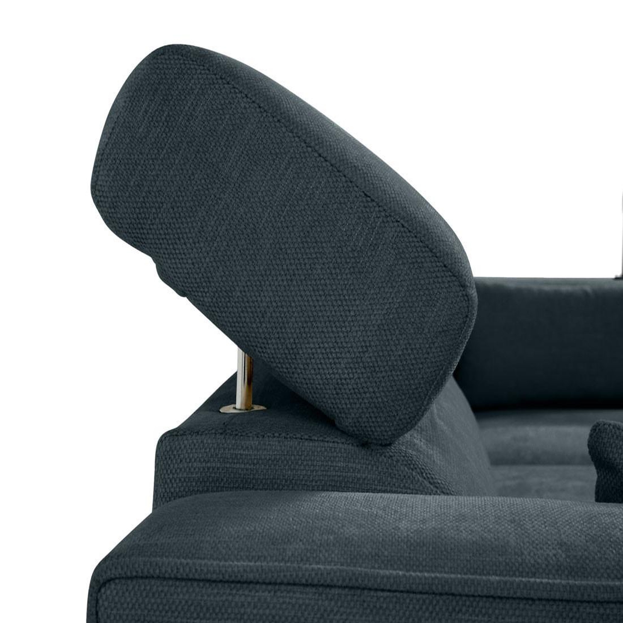 Voir la diapositive 4 : BEST MOBILIER Alicante - canapé d'angle réversible convertible avec têtières - coffre - 4 places - en tissu texturé