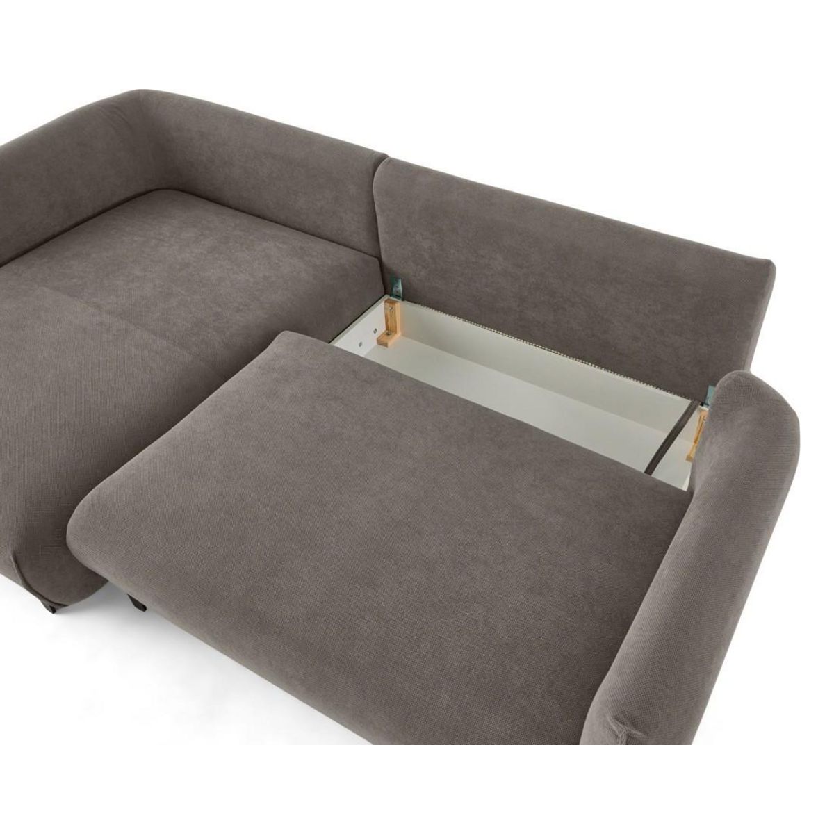LISA DESIGN Gianni - canapé d'angle gauche 4 places convertible avec coffre en tissu