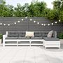 Voir la diapositive 3 : VIDAXL Salon de jardin 5 pcs blanc bois massif de pin
