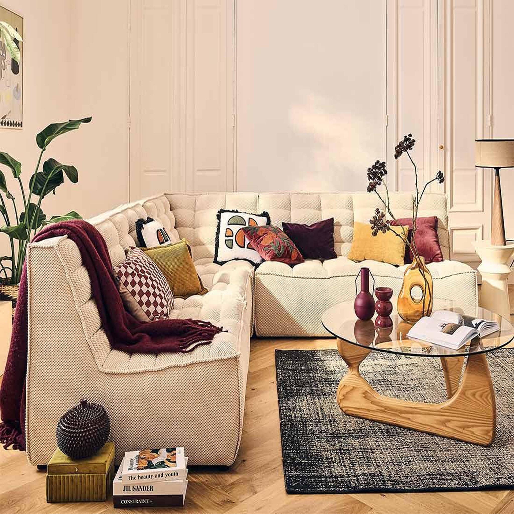 Voir la diapositive 2 : BEST MOBILIER Ellie - module d'angle en velours texturé