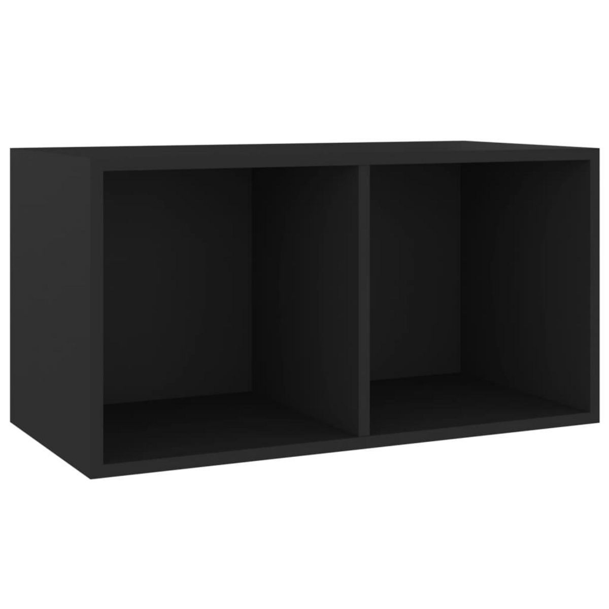 VIDAXL Boîte de rangement de vinyles Noir 71x34x36cm Bois d'ingenierie