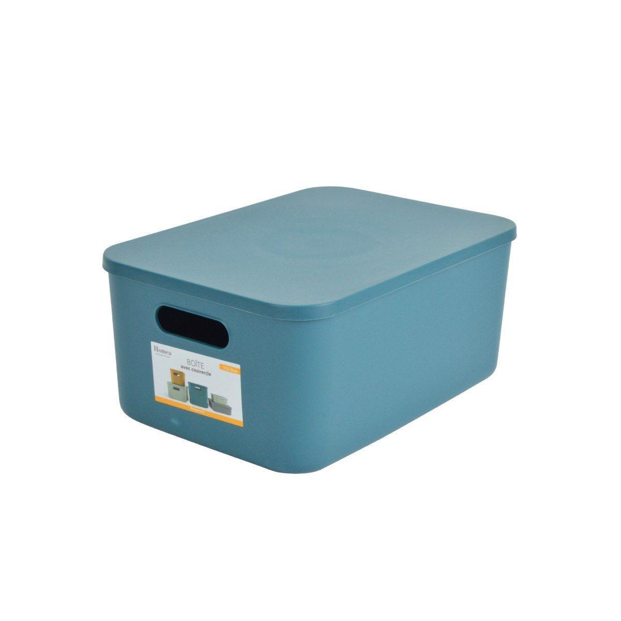 Voir la diapositive 5 : HOMEA Boîte de rangement avec couvercle  iris  10,5l emeraude