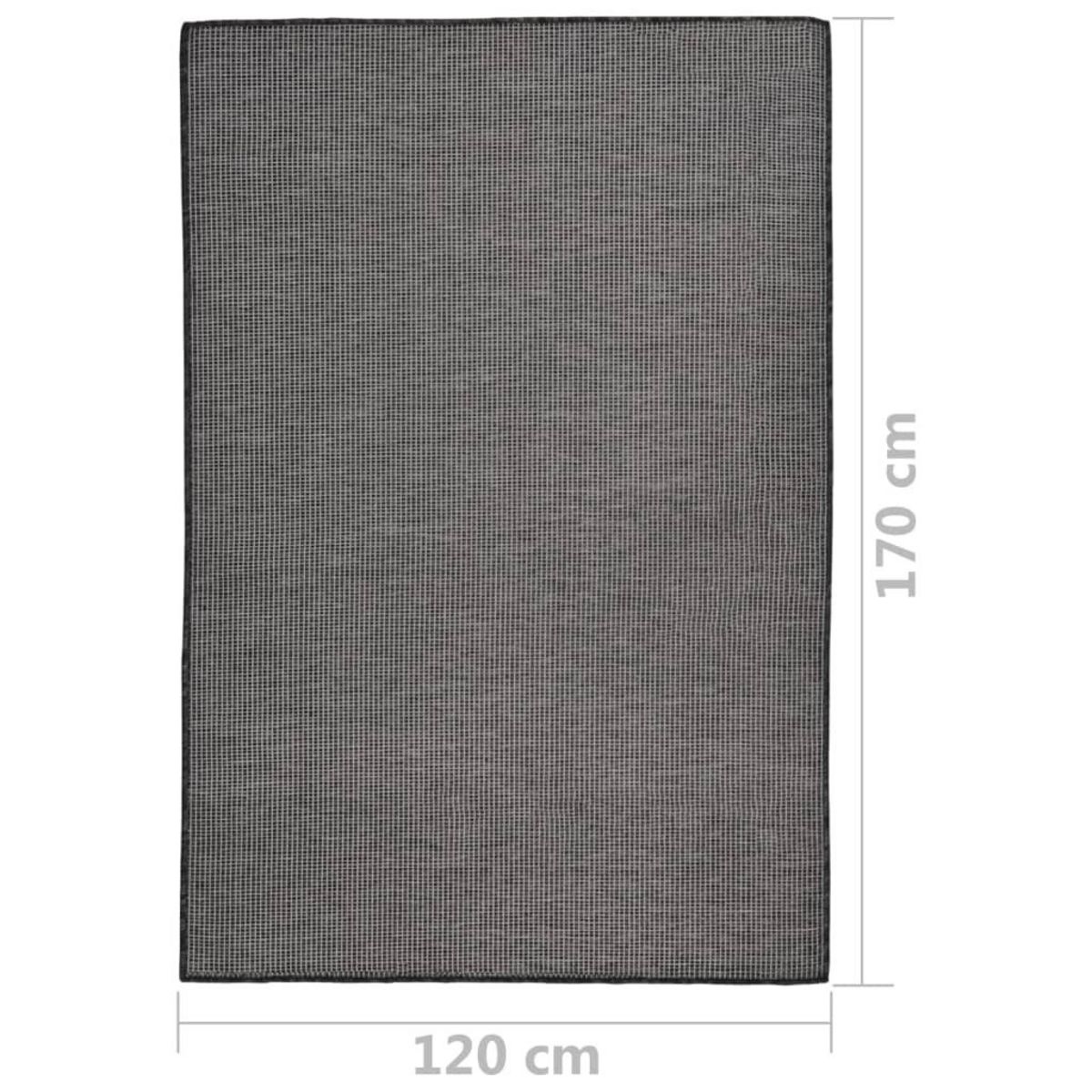 VIDAXL Tapis a tissage plat d'exterieur 120x170 cm Gris