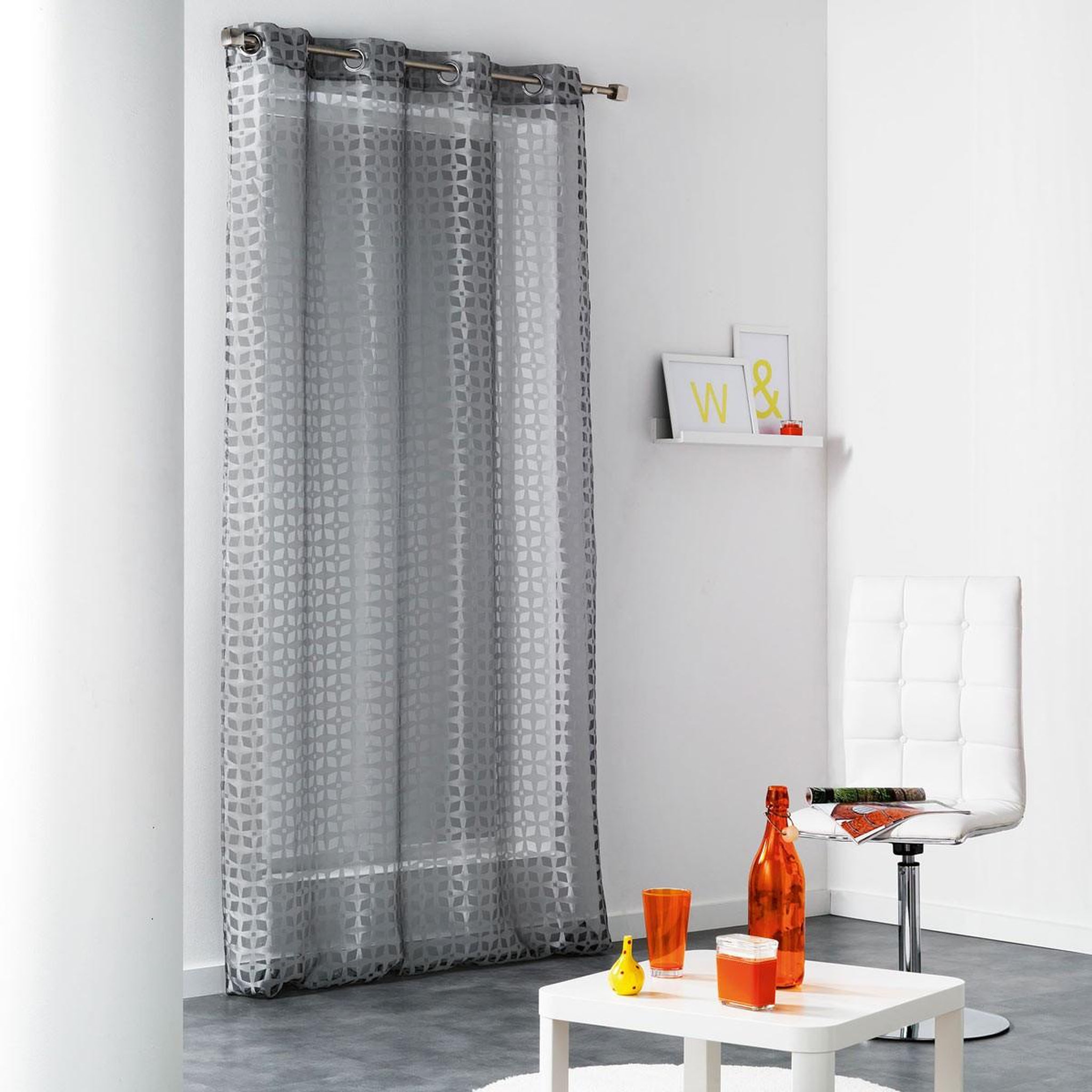 Douceur d'Intérieur Rideau voilage à œillets  glorenza  140x240cm gris