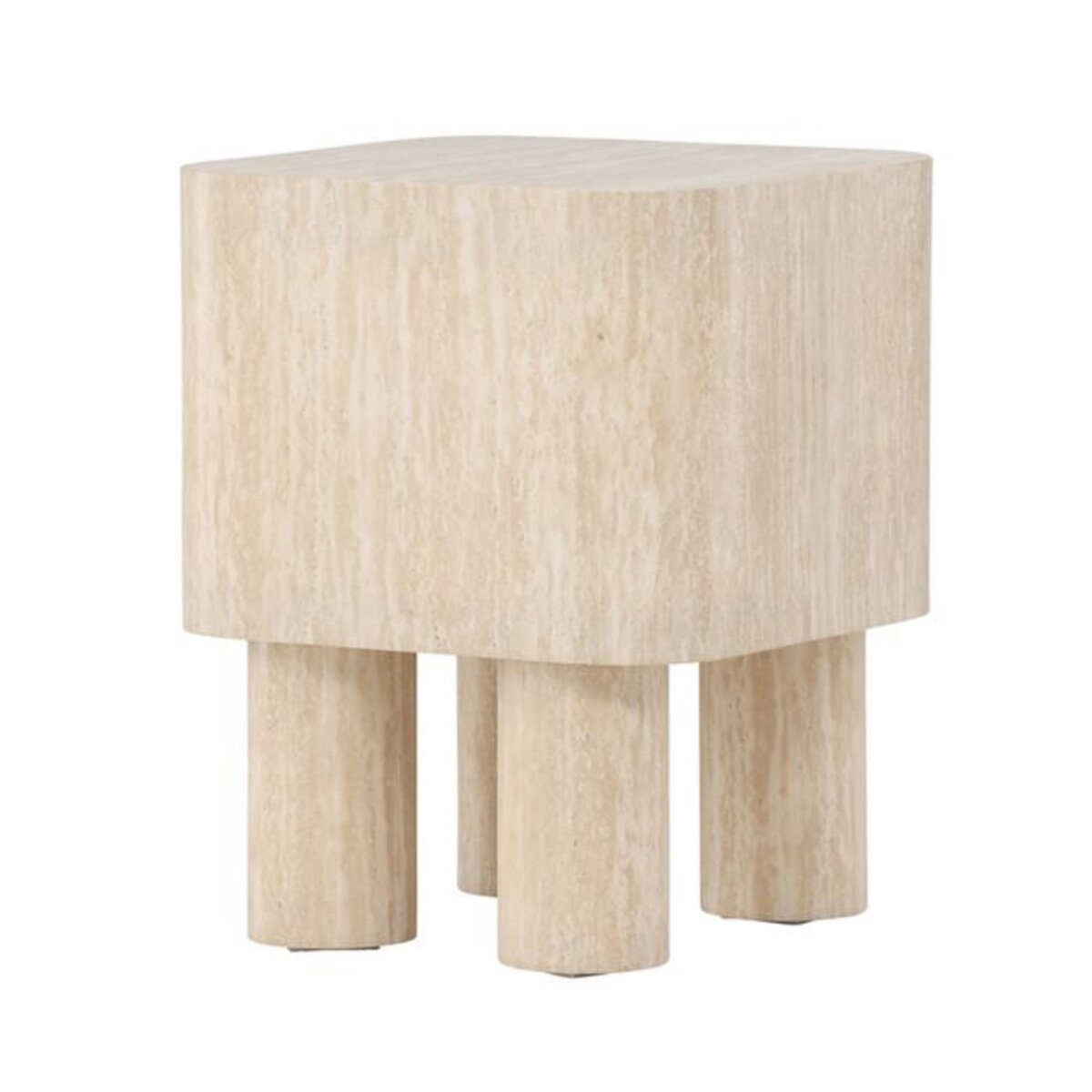 Paris Prix Table d'Appoint Effet Travertin  Klirou  50cm Beige