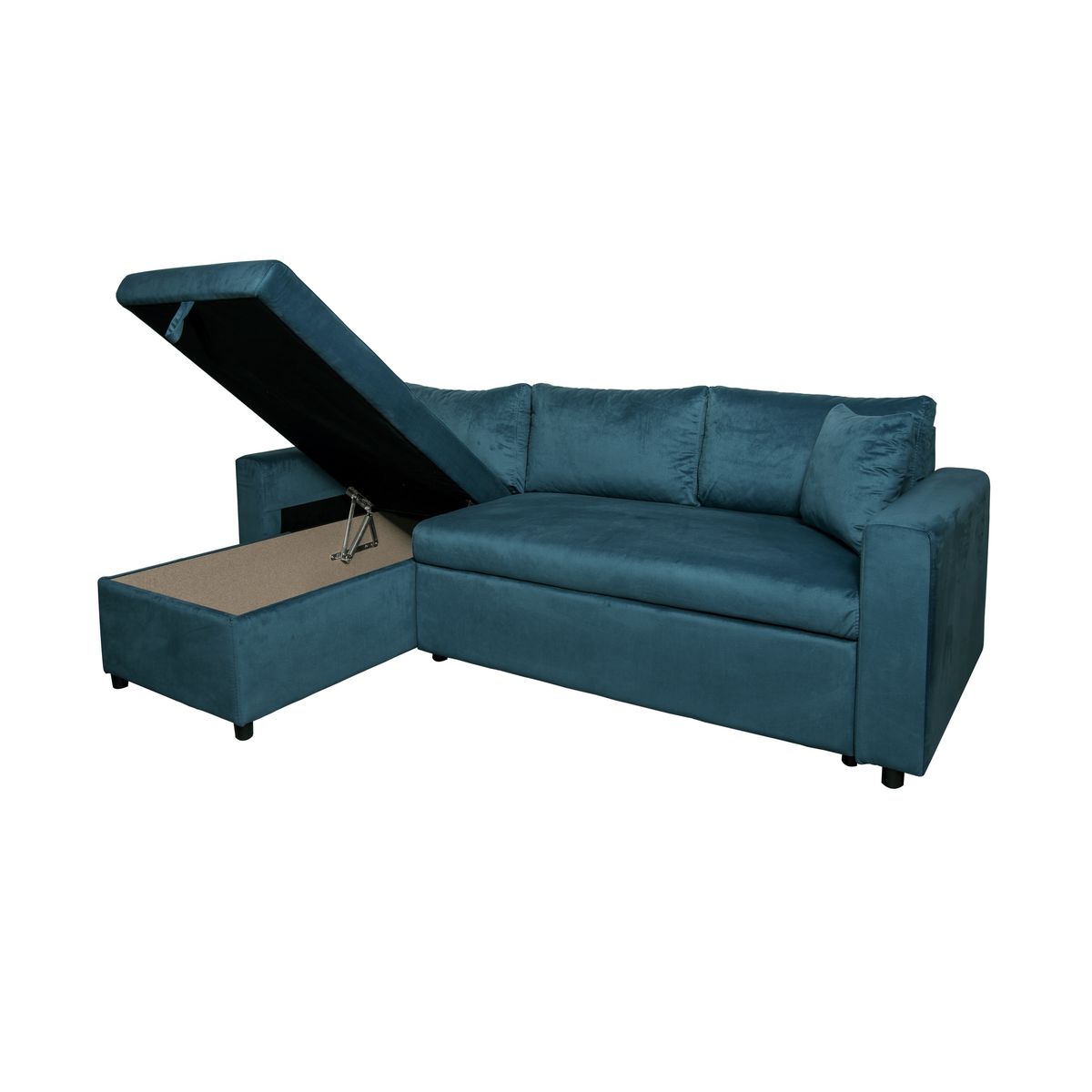 Canapé d'angle convertible et réversible  tissu aspect velours 3 places MATHILDE