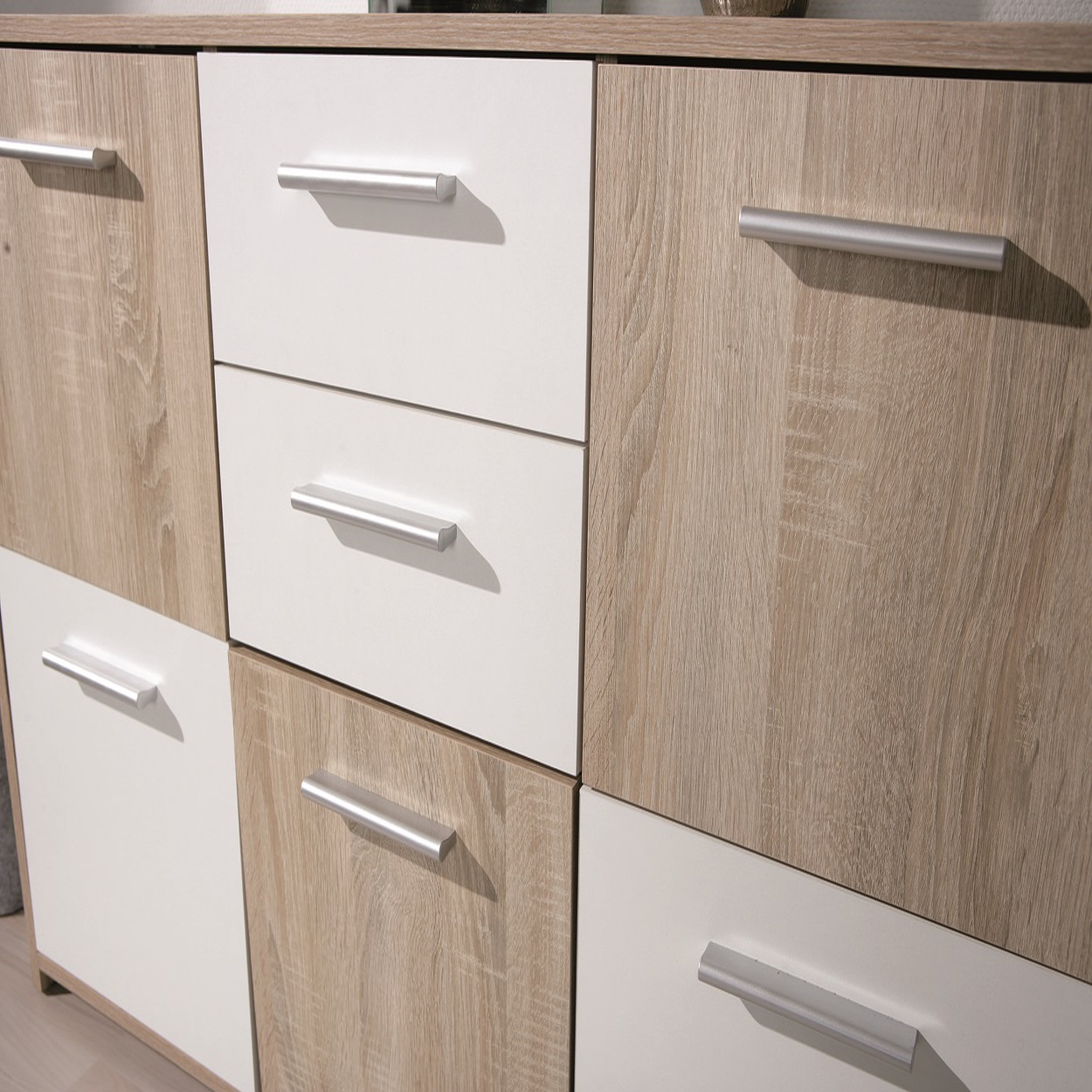 Voir la diapositive 3 : Commode 5 portes - 2 tiroirs KENDO