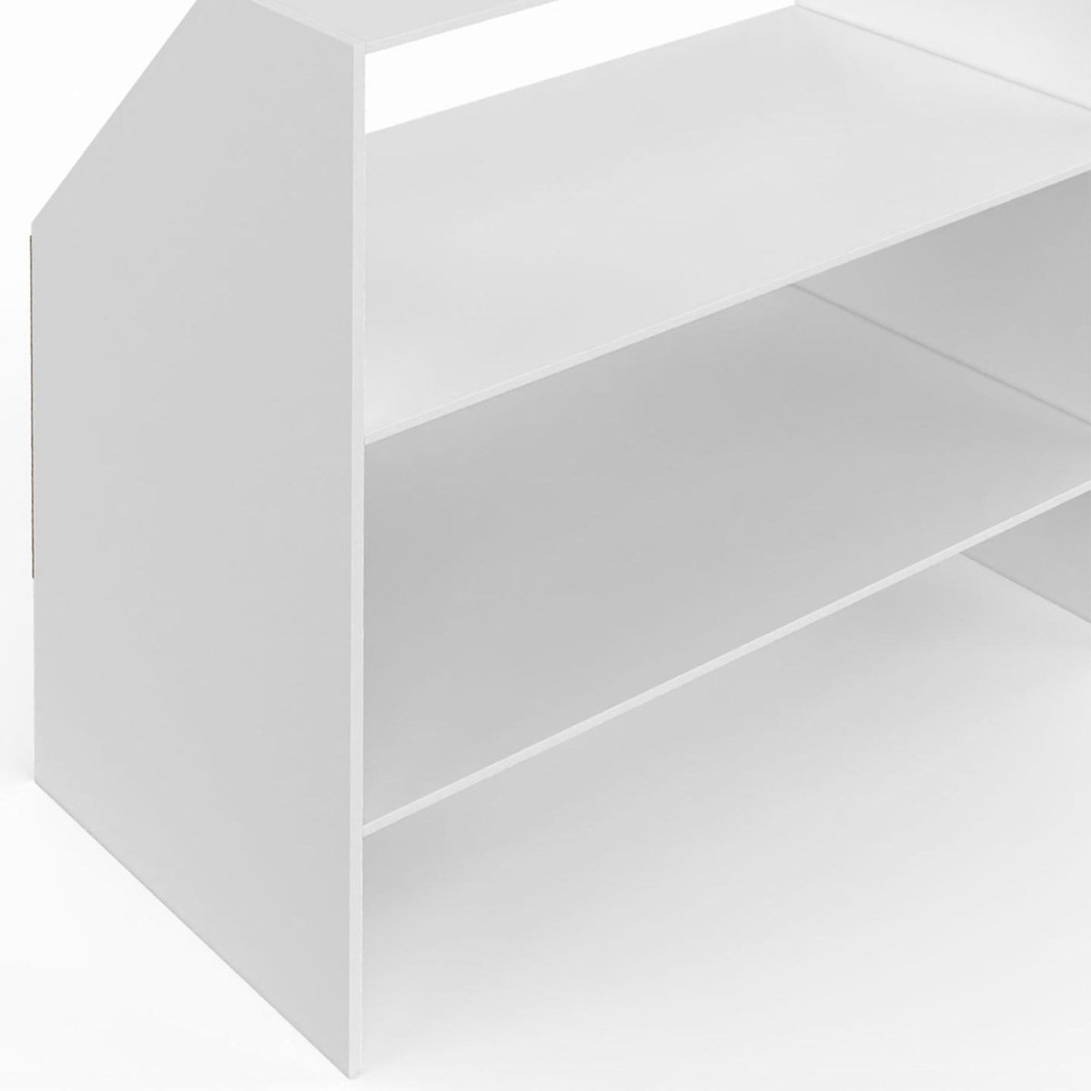 ID MARKET Etagère sous pente 2 niveaux TOMI 100 x 50 x 70/110 cm blanc