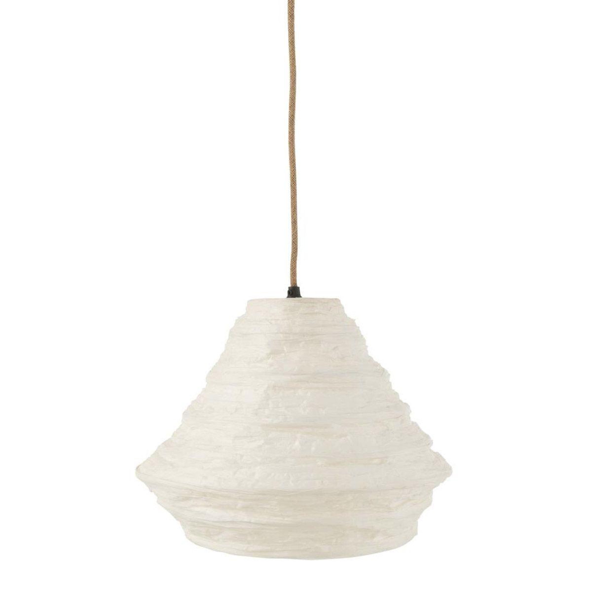 J-LINE Lampe suspension en raphia  nid  35cm blanc