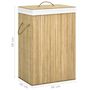 Voir la diapositive 6 : VIDAXL Panier a linge avec 2 sections bambou 72 L
