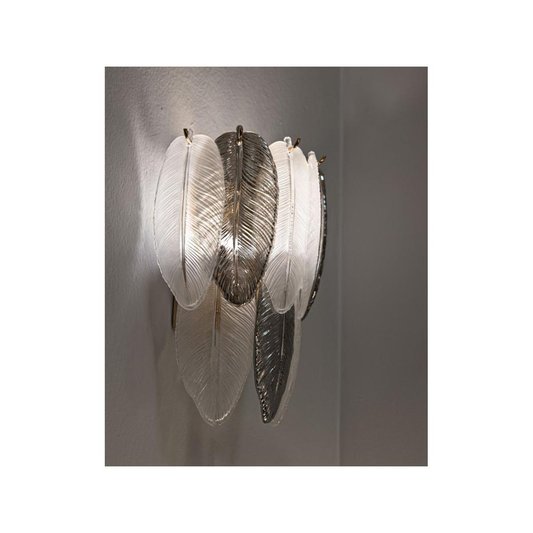 Voir la diapositive 5 : Paris Prix Applique Murale en Verre  Leafy  29cm Multicolore