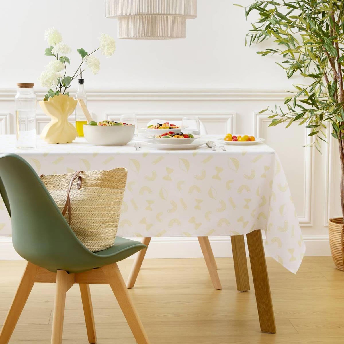 ATMOSPHERA Nappe Antitache Imprimé  Della Pasta  140x240cm Jaune