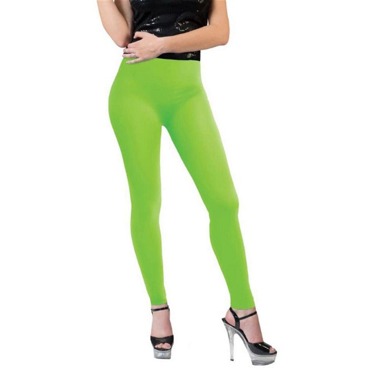 FUNNY FASHION Legging Vert Fluo - Adulte - L