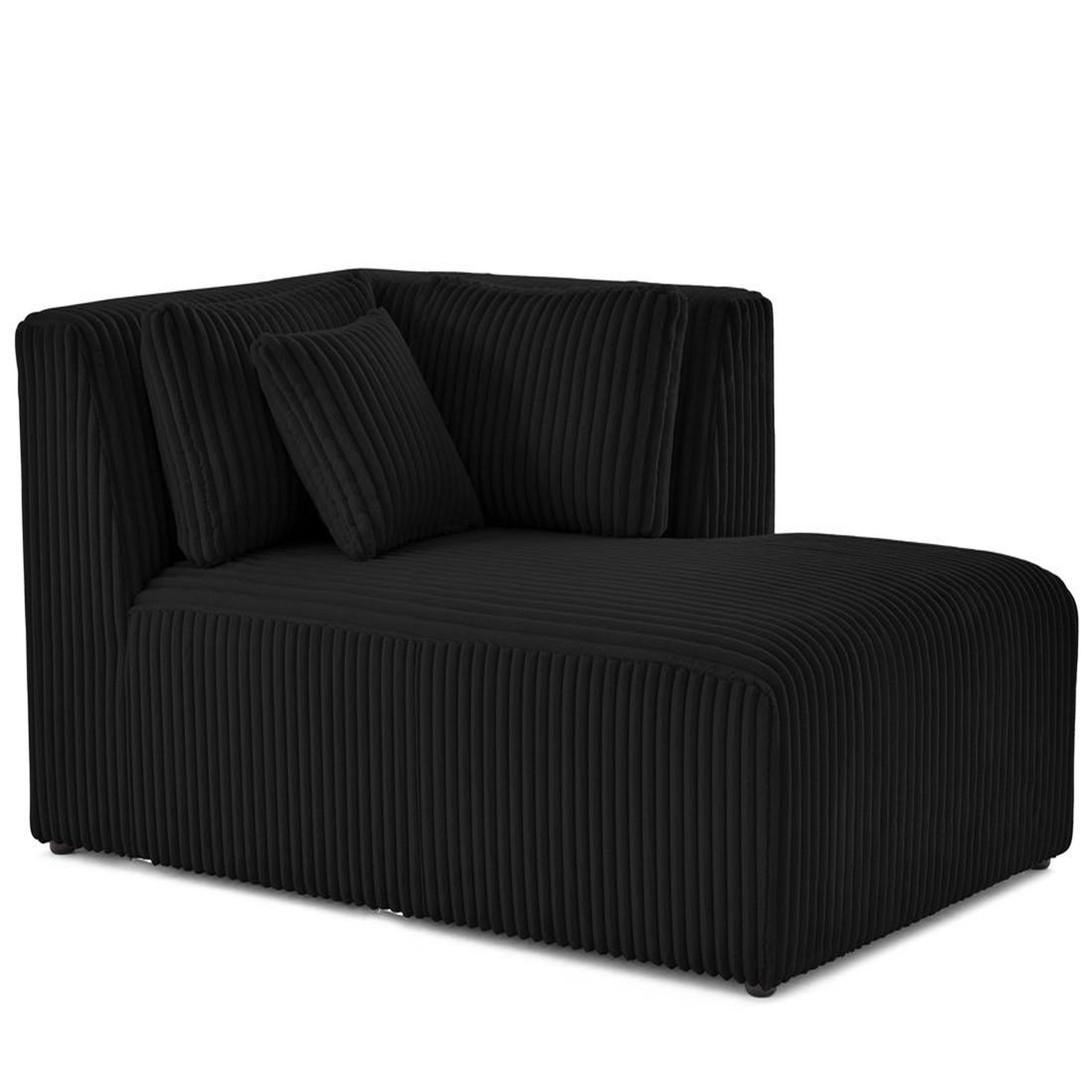 Voir la diapositive 1 : LISA DESIGN Victoire - module d'assise méridienne droit en velours côtelé grosses côtes