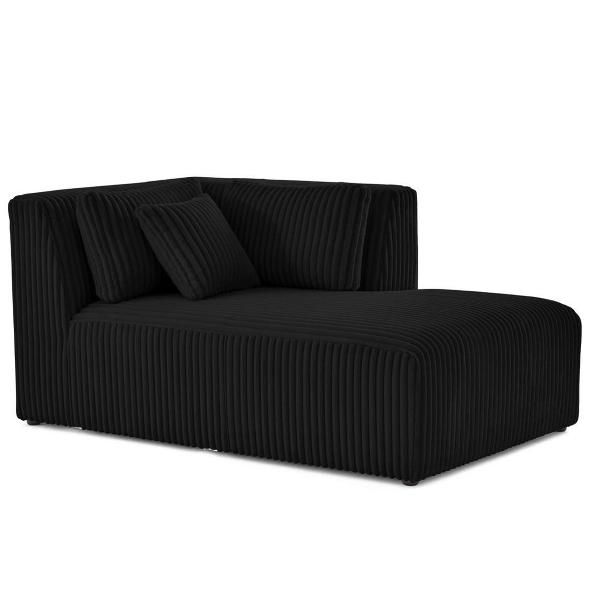 LISA DESIGN Victoire - module d'assise méridienne droit en velours côtelé grosses côtes