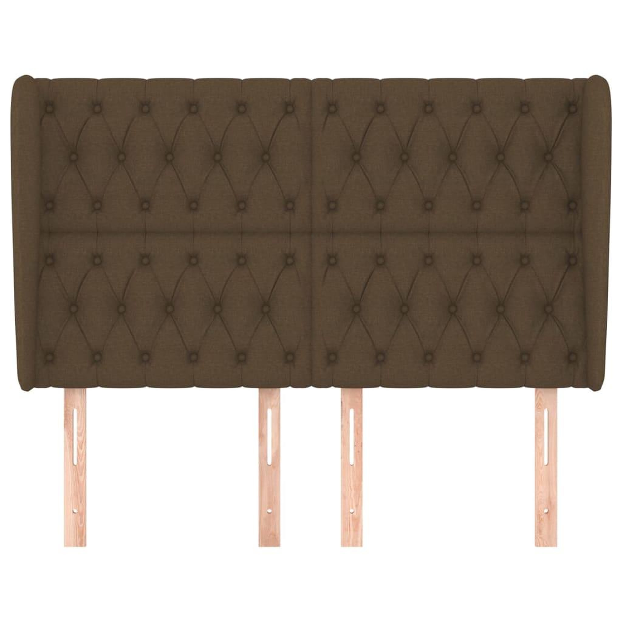 Voir la diapositive 3 : VIDAXL Tete de lit avec oreilles marron fonce 163x23x118/128 cm tissu