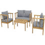 Voir la diapositive 4 : Habitat et Jardin Salon de jardin en bois avec coussins inclus  Milano  - 4 places - Gris