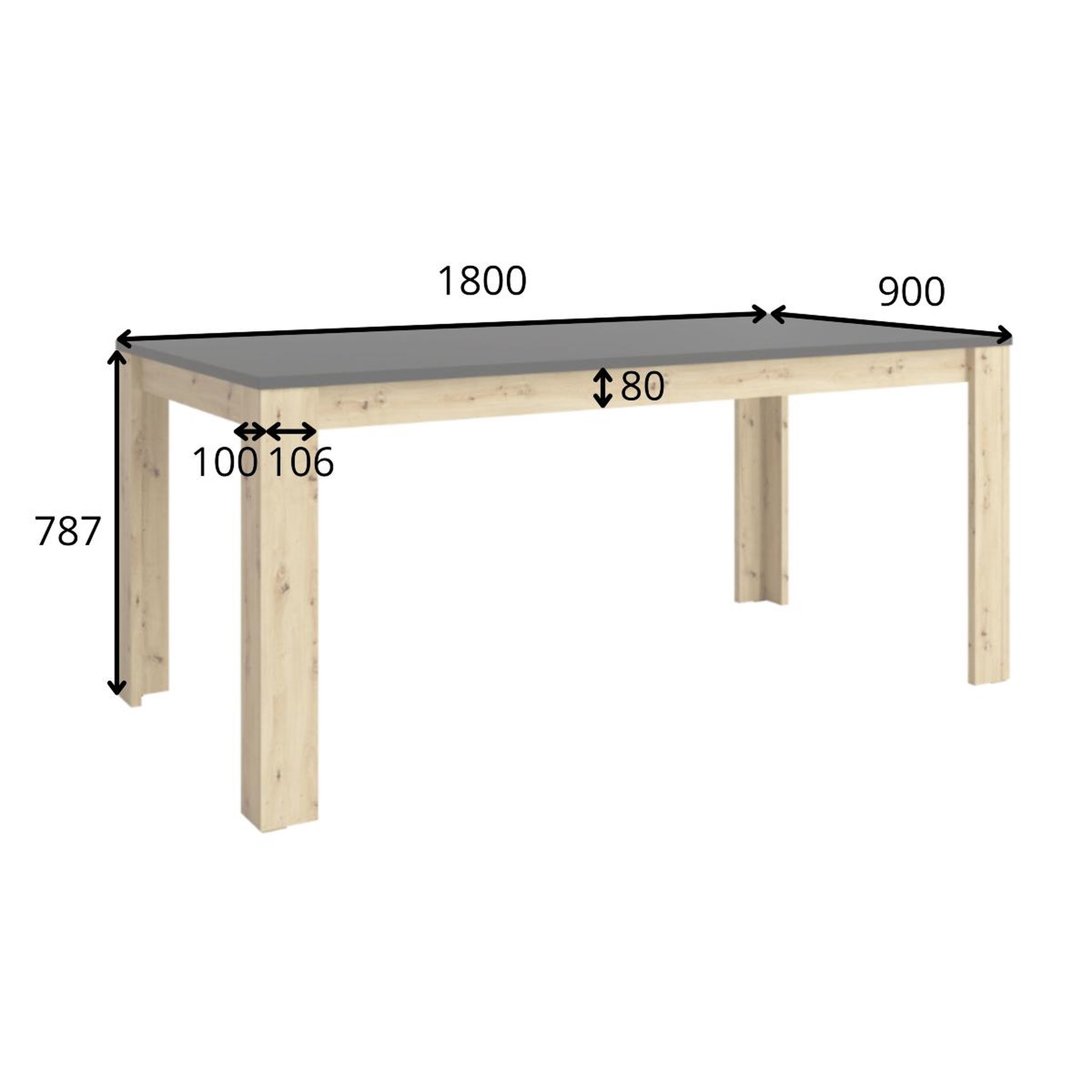 Voir la diapositive 4 : JLC KREATION Table de salle à manger moderne beige et bois 180cm irina