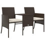Voir la diapositive 5 : VIDAXL Canape de jardin table a the et tabourets Resine tressee Marron