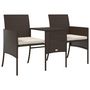 Voir la diapositive 5 : VIDAXL Canape de jardin table a the et tabourets Resine tressee Marron