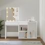Voir la diapositive 4 : VIDAXL Coiffeuse a LED avec armoire Blanc Bois d'ingenierie