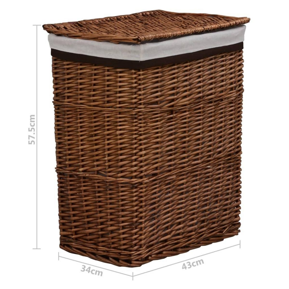VIDAXL Panier a linge Marron Saule
