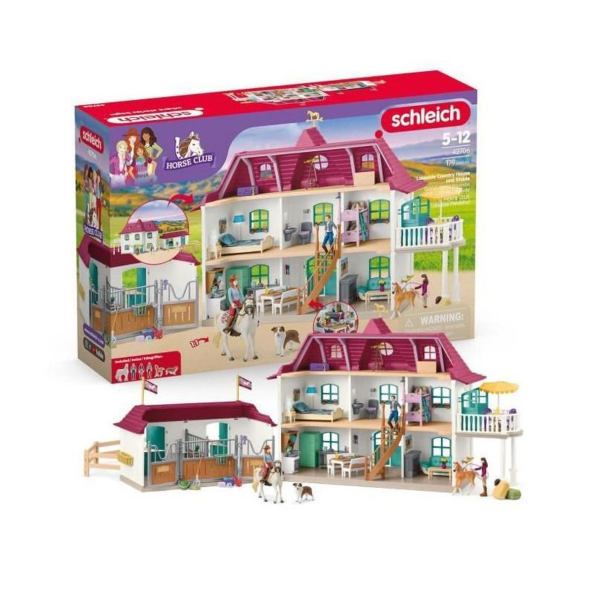 Schleich Coffret Grand centre équestre de Lakeside, SCHLEICH 42706, Horse Club, Des 4 ans