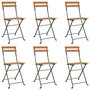 Voir la diapositive 2 : VIDAXL Chaises de bistrot pliantes lot de 6 Bois de teck solide acier