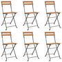 Voir la diapositive 2 : VIDAXL Chaises de bistrot pliantes lot de 6 Bois de teck solide acier