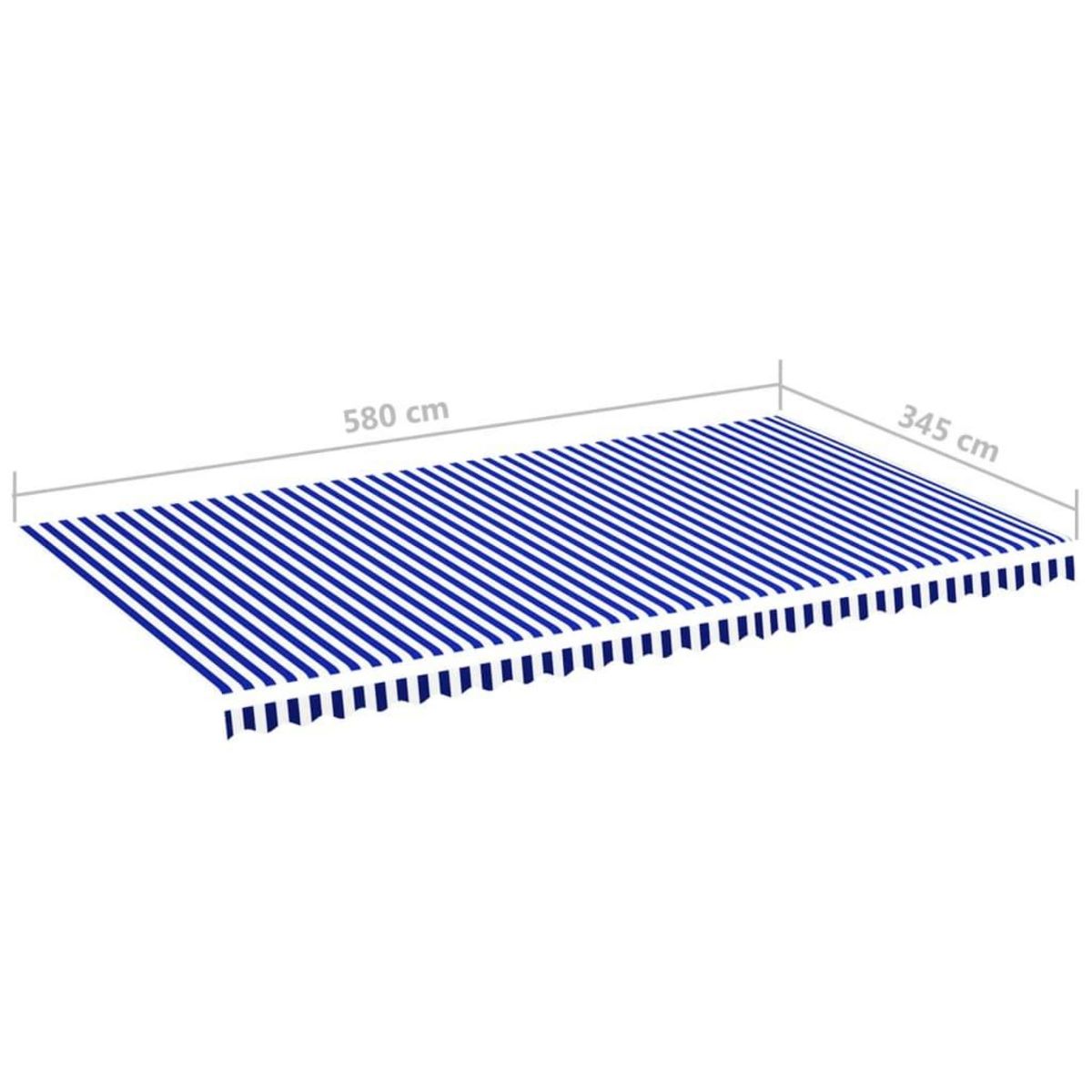 VIDAXL Tissu de remplacement pour auvent Bleu et blanc 6x3,5 m