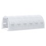 Voir la diapositive 1 : OUTSUNNY Serre de jardin tunnel 18 m² dim. 5,97L x 3,02l x 2H m - 12 fenêtres, porte zippée enroulable - châssis tubulaire acier galvanisé, bâche PE haute densité blanc