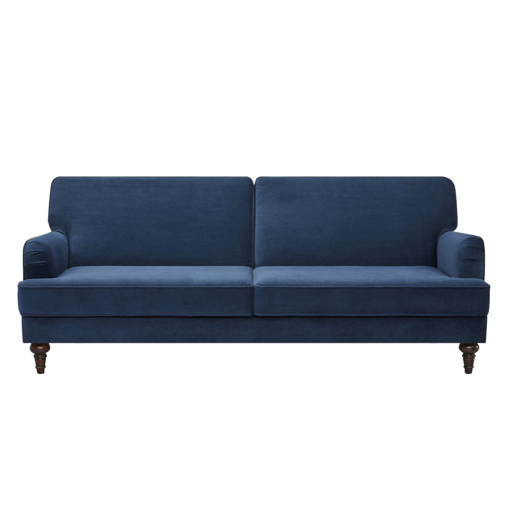 Voir la diapositive 2 : ATMOSPHERA Canapé convertible en velours Tova 3 places - Bleu nuit