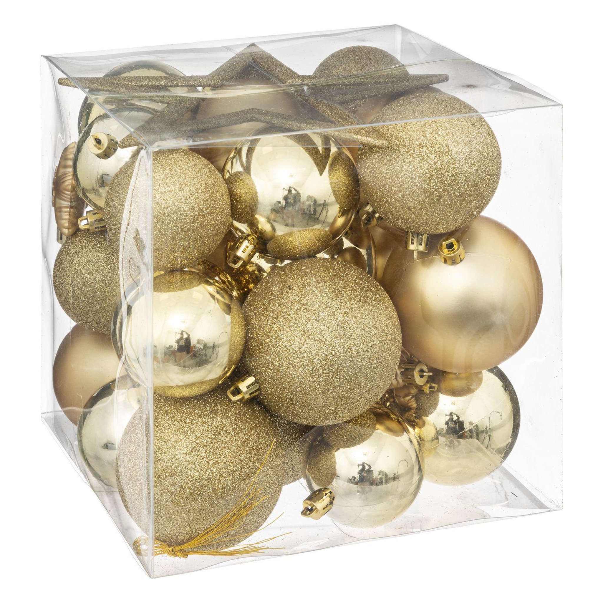 FEERIC LIGHT & CHRISTMAS Coffrets décoration sapin de noël 35 pièces. Coloris disponibles : Blanc, Jaune, Gris