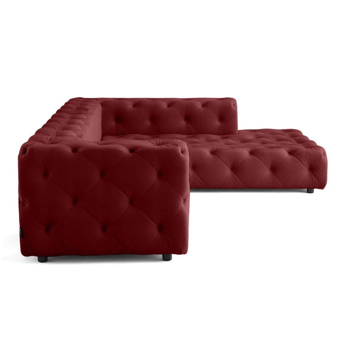 LISA DESIGN Gallata - canapé chesterfield d'angle droit - 5 places - en velours