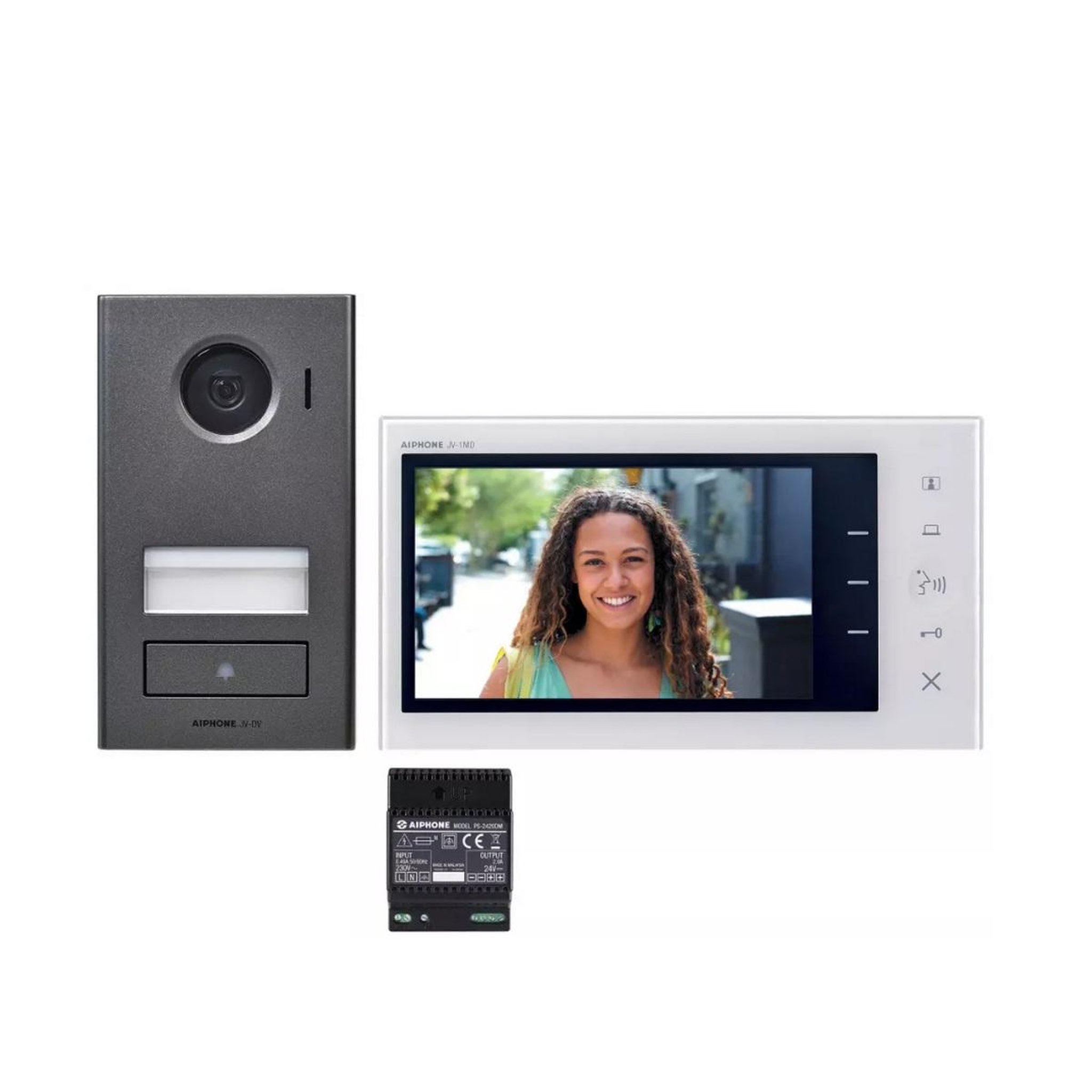 AIPHONE Kit vidéo platine saillie avec moniteur écran 7  2 fils intégral - jvs1v