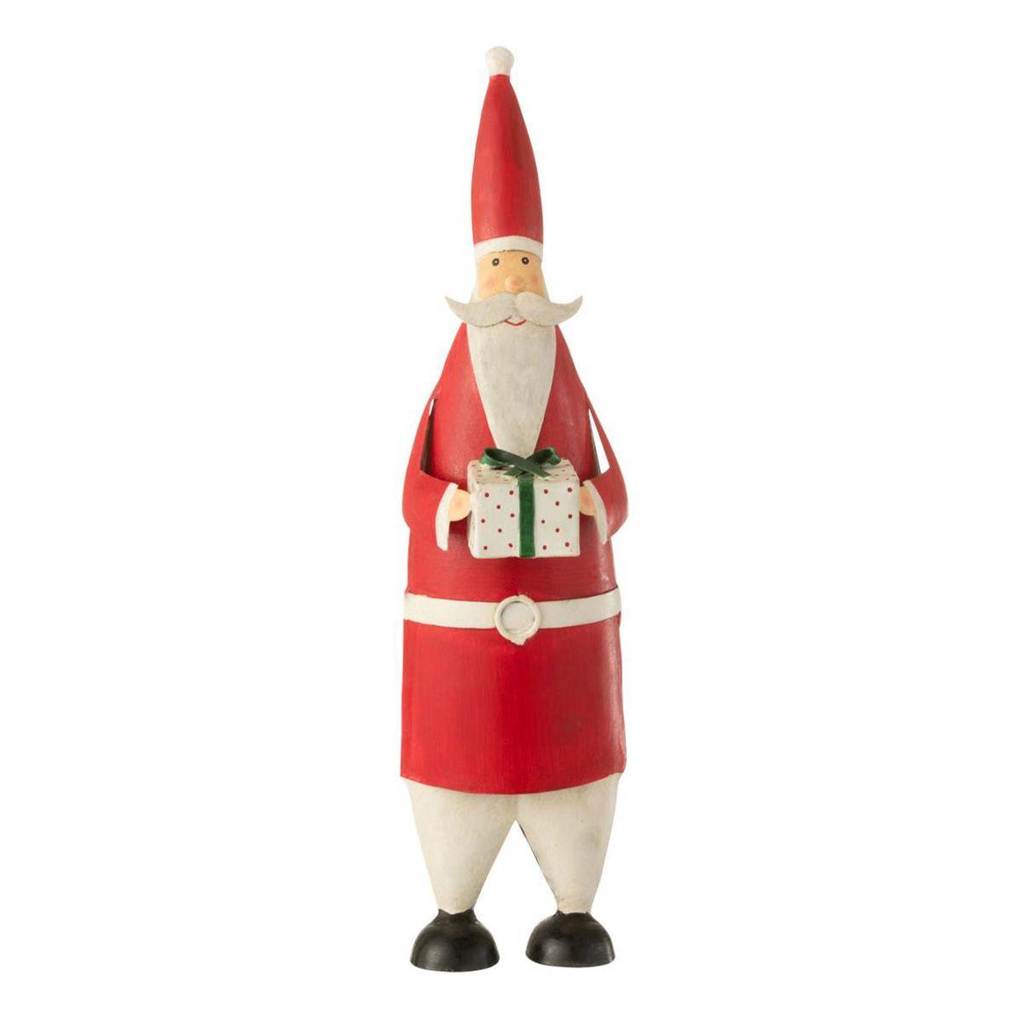 Voir la diapositive 1 : J-LINE Statuette déco père noël  cadeau  44cm rouge