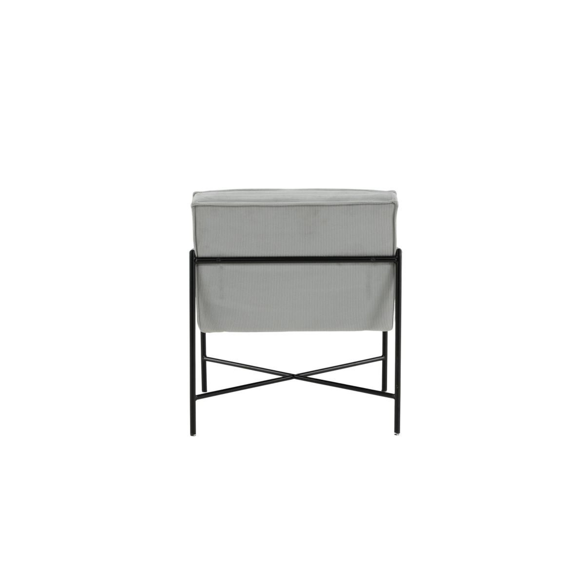 Voir la diapositive 6 : Paris Prix Fauteuil design velours côtelé  rakel  78cm gris