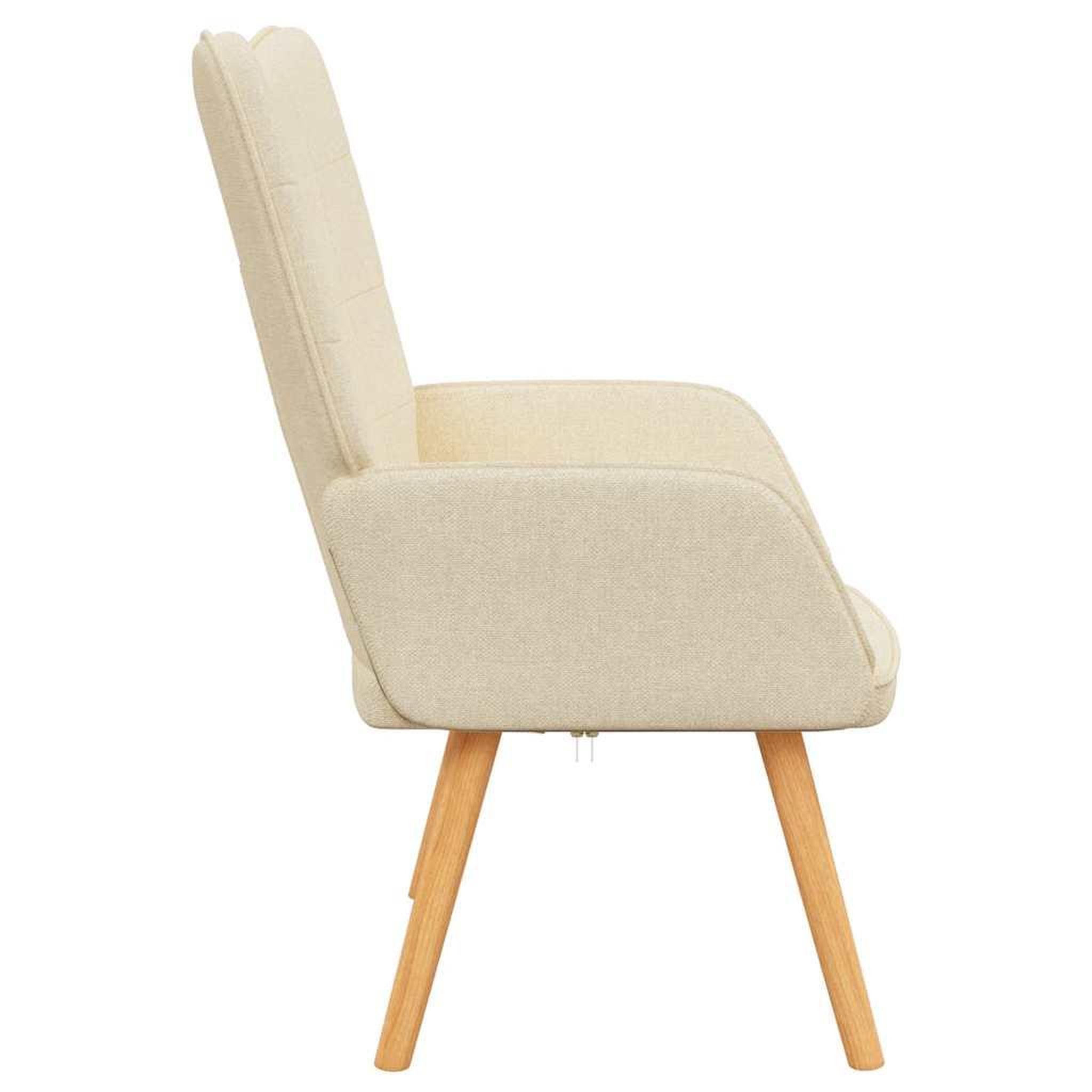 Voir la diapositive 4 : VIDAXL Chaise de relaxation Creme Tissu