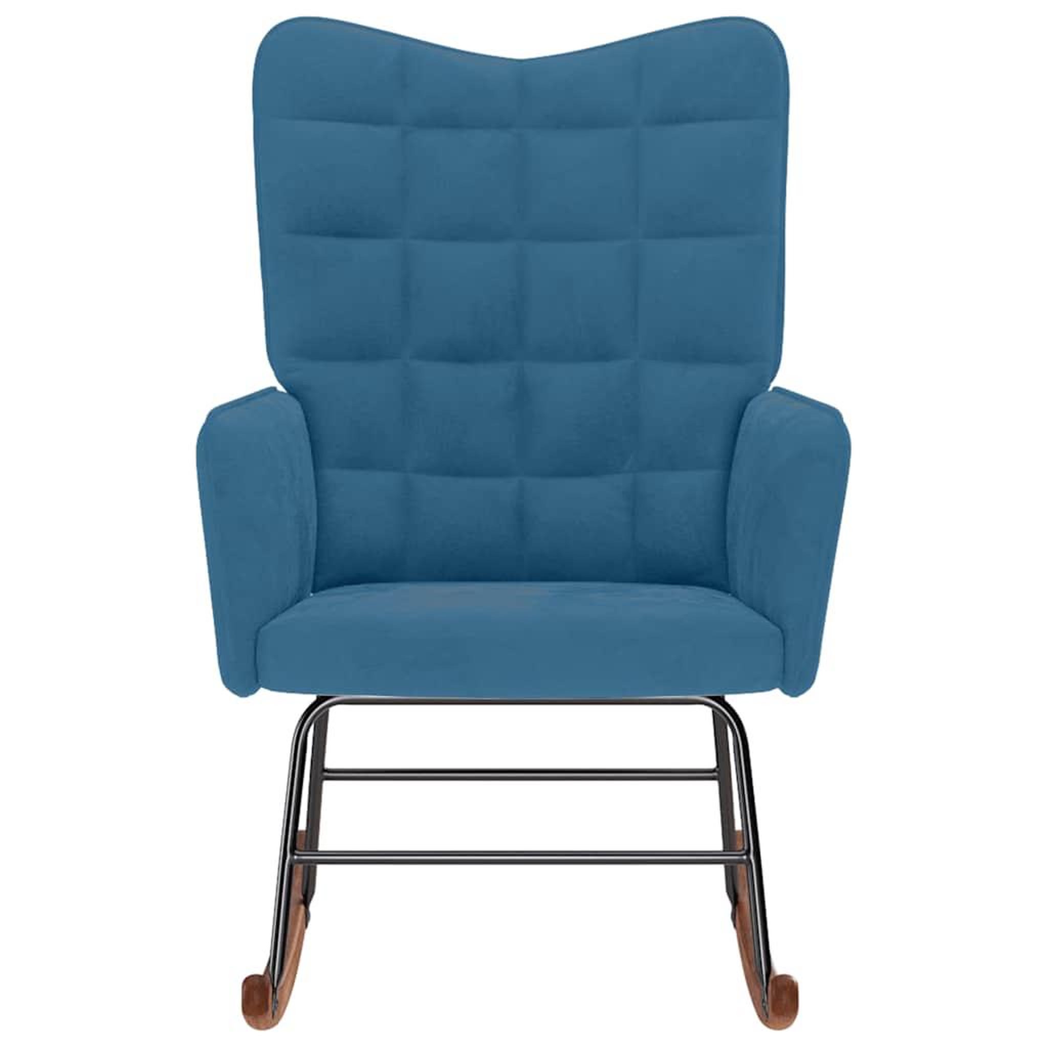 Voir la diapositive 4 : VIDAXL Chaise a bascule Bleu Velours