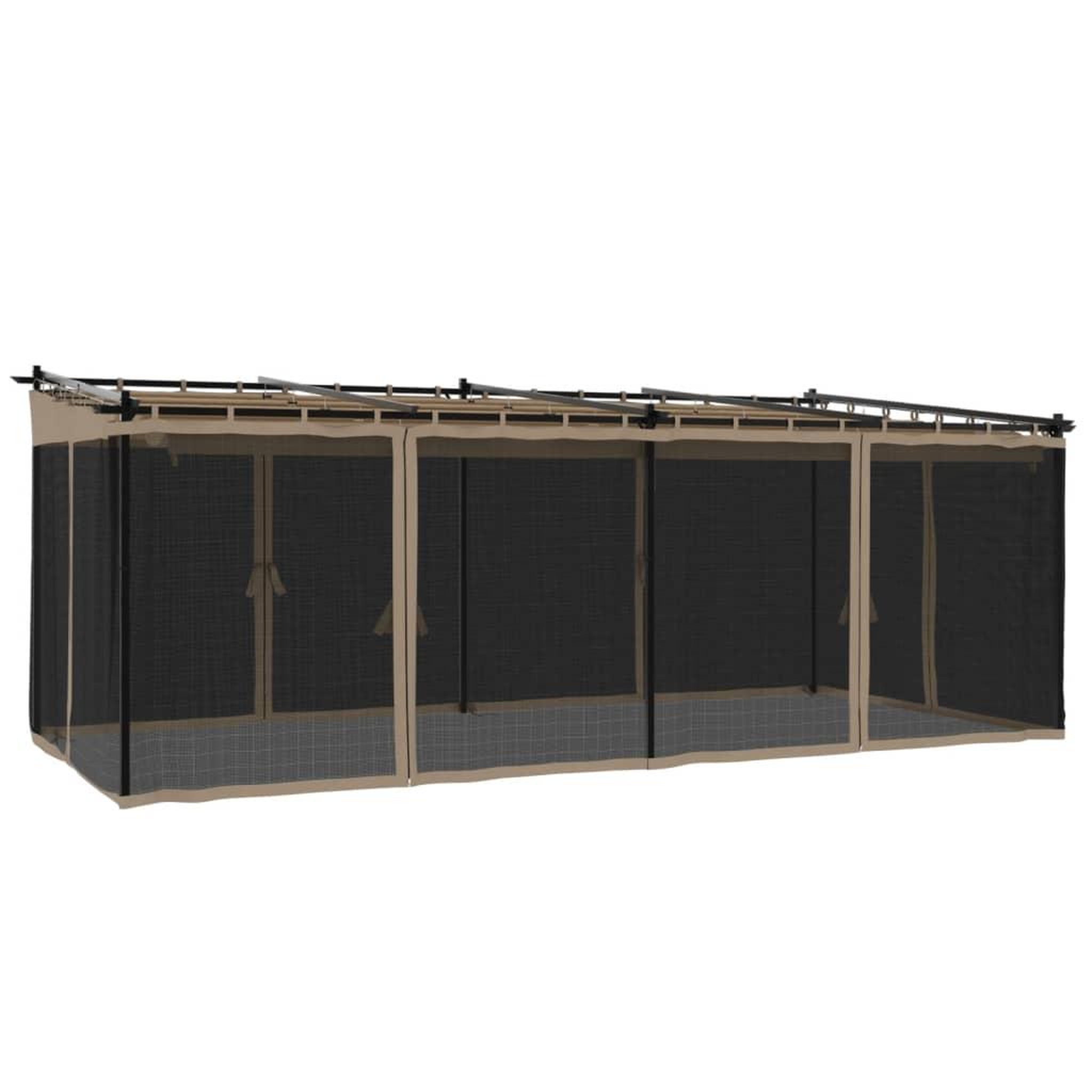 Voir la diapositive 2 : VIDAXL Tonnelle avec parois en filet taupe 6x3 m acier