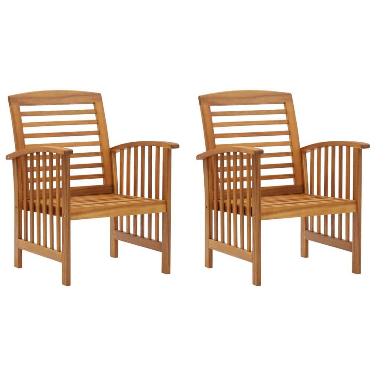 VIDAXL Chaises de jardin lot de 2 Bois d'acacia massif